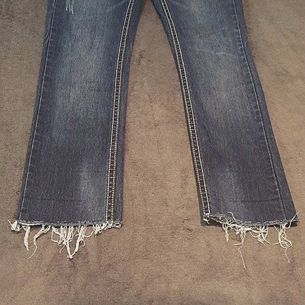 Red Rivet Skinny Cropped Jeans - Picture 6 of 10